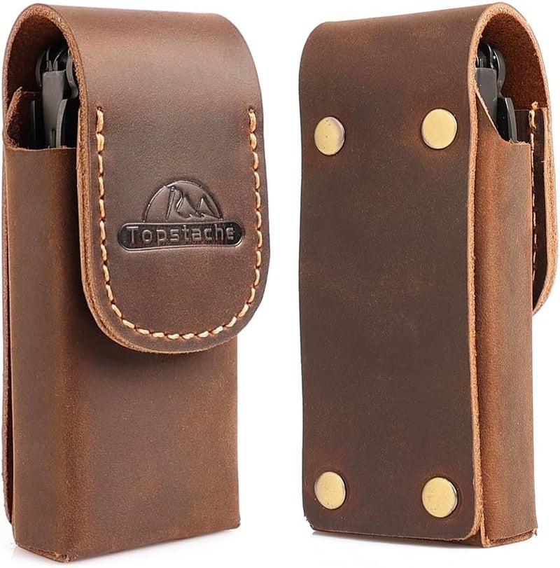 topstache Leather Multitool Sheath - Multitool Holster for Belt - Belt Loop Multitool Pouch - Magnetic Closure Tool Pouch Case, - Image 1